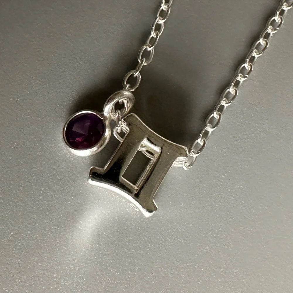 Sterling Silver Alexandrite Gemini Necklace